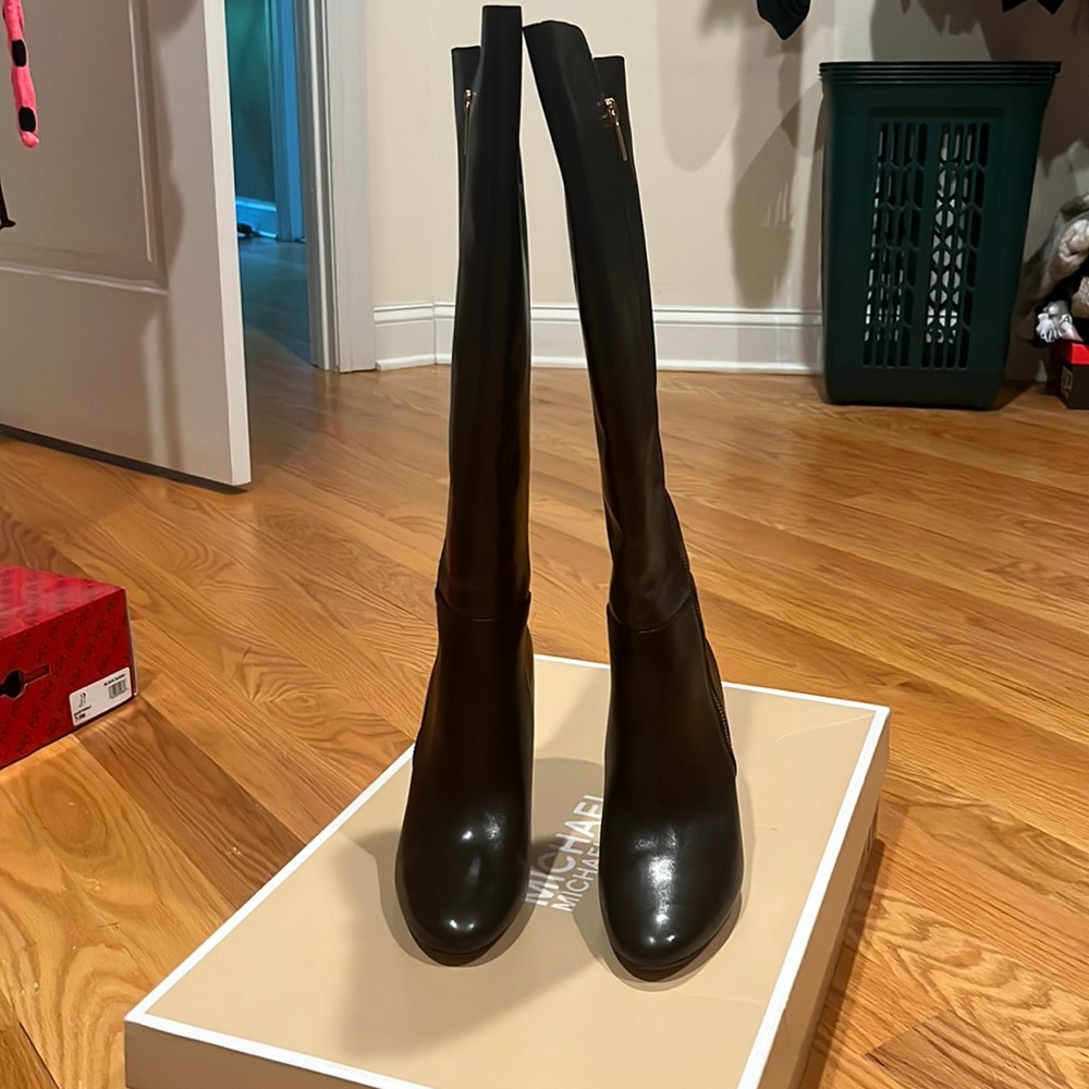 Michael Kors brown leather boot